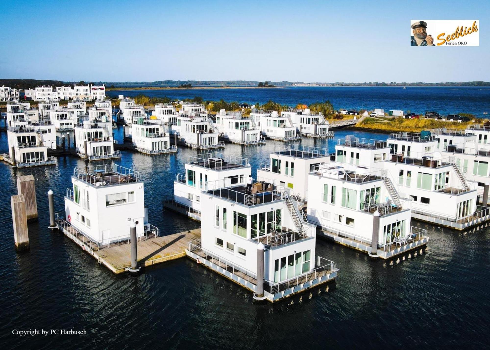 Schwimmendes Ferienhaus Antares One By Seeblick Ferien Oro, Rundum Wasser, Sauna Olpenitz Kültér fotó