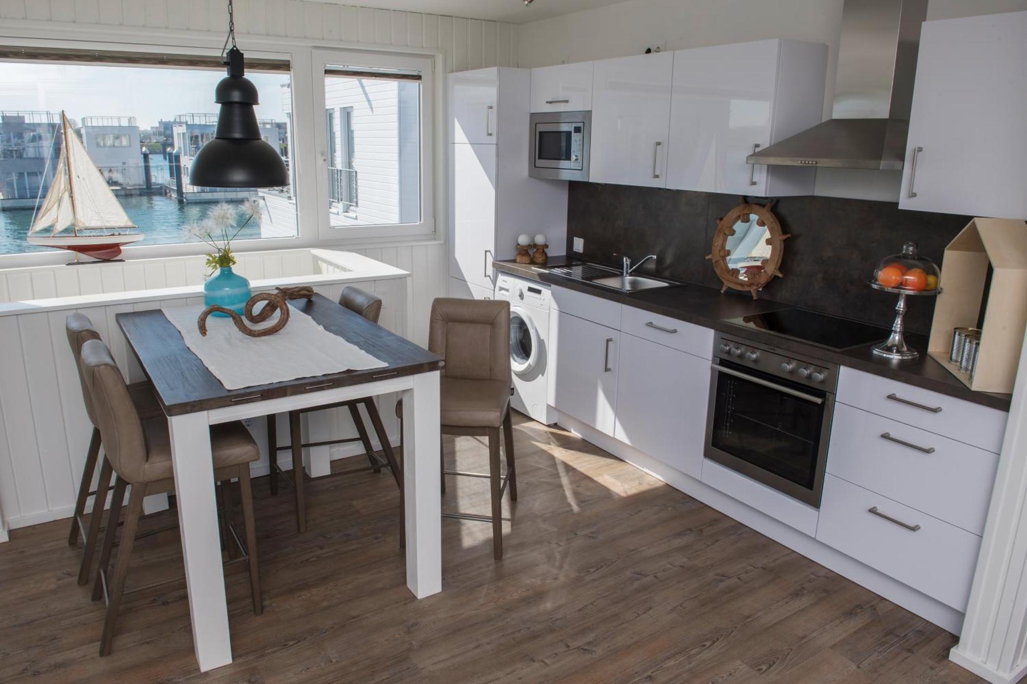 Schwimmendes Ferienhaus Antares One By Seeblick Ferien Oro, Rundum Wasser, Sauna Olpenitz Kültér fotó