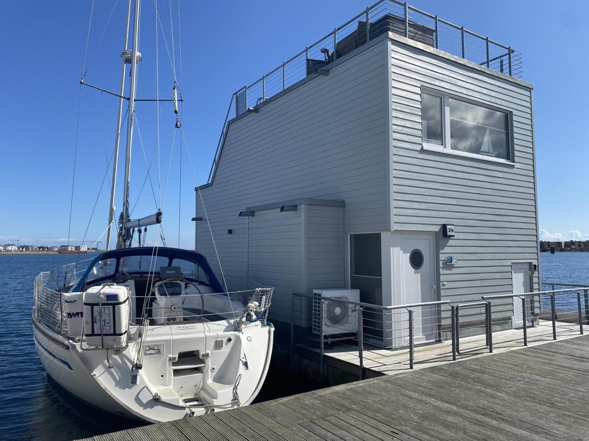 Schwimmendes Ferienhaus Antares One By Seeblick Ferien Oro, Rundum Wasser, Sauna Olpenitz Kültér fotó