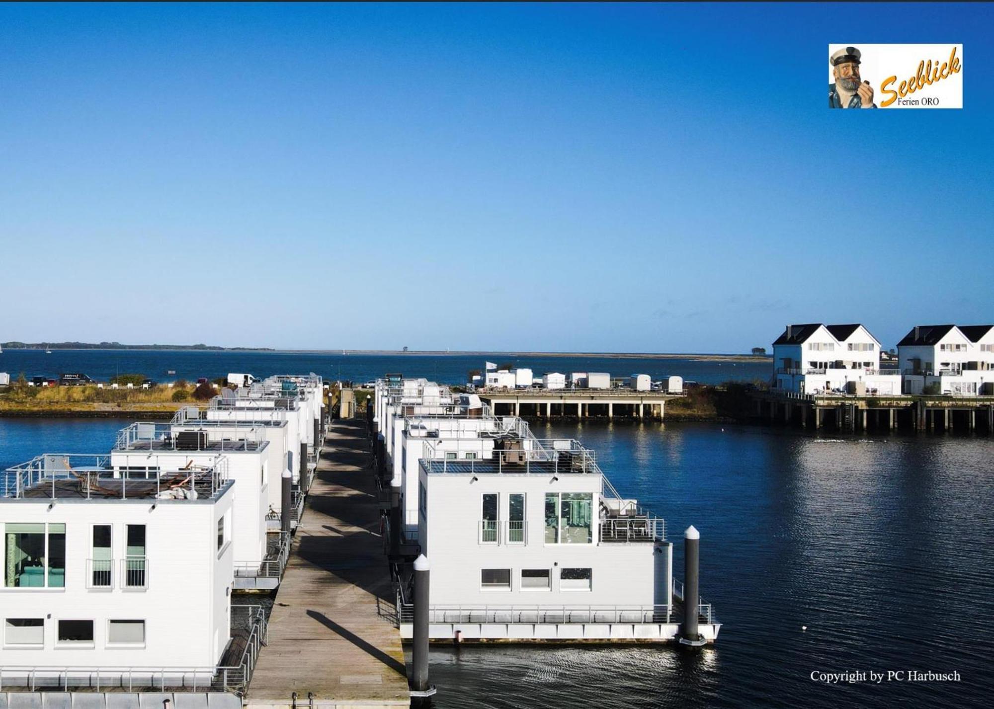 Schwimmendes Ferienhaus Antares One By Seeblick Ferien Oro, Rundum Wasser, Sauna Olpenitz Kültér fotó